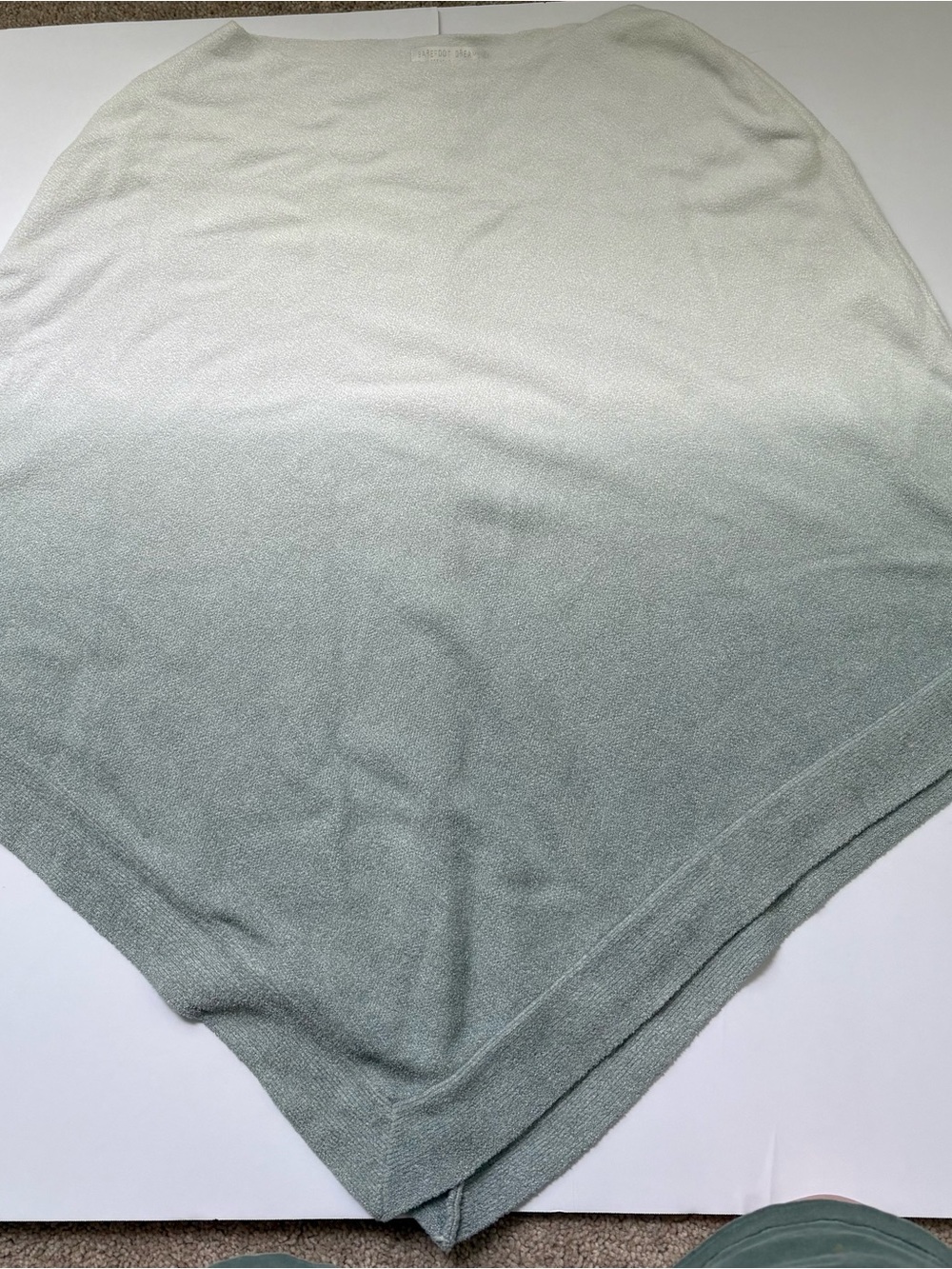 Barefoot Dreams Ombre Knit Cape in Cream and Light Green